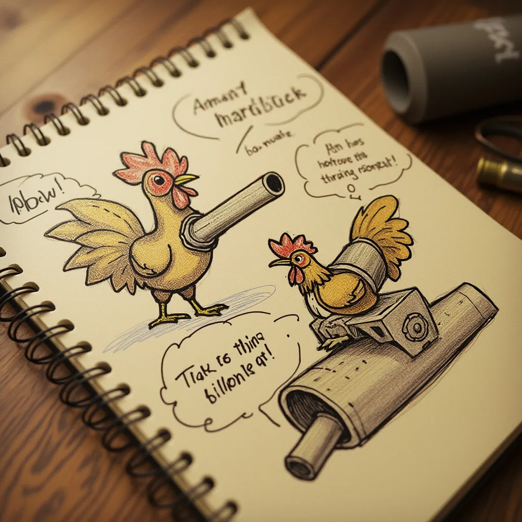 Early concept sketch of Chicken Cannon game