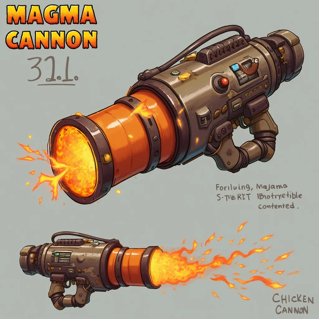 Concept art for the Magma Cannon in Chicken Cannon